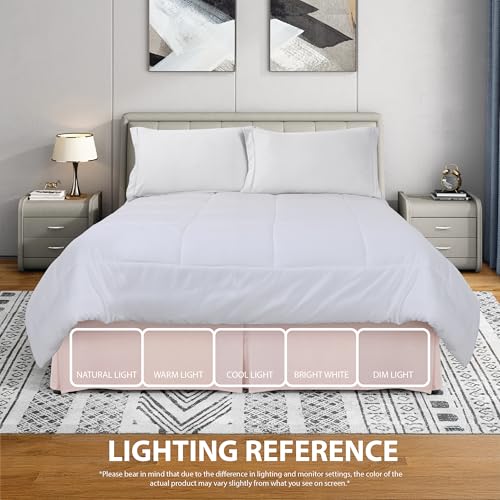 Full Size Pleated Bed Skirt - 14 Inch Drop Brushed Microfiber Dust Ruffle