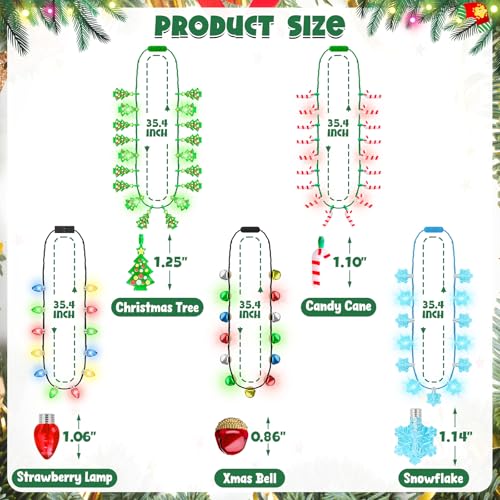Traplace 10 Pack Christmas Light Up Necklaces for Parties & Holidays