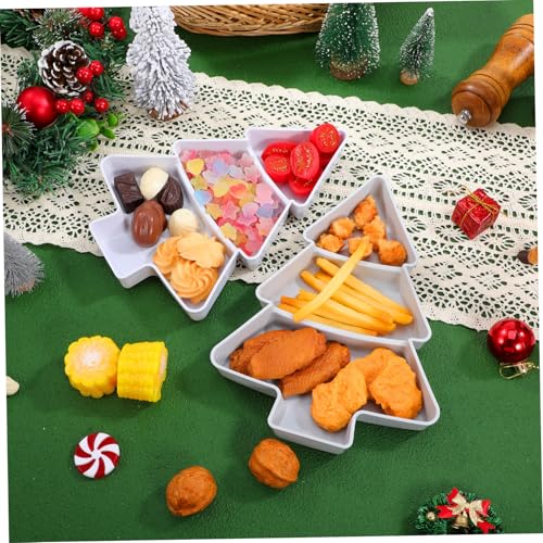 Christmas Tree Snack Serving Trays - Set of 2 Holiday Plastic Platters