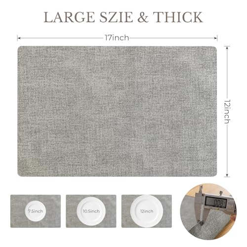 Faux Leather Placemats Set of 8, Waterproof Heat-Resistant Table Mats