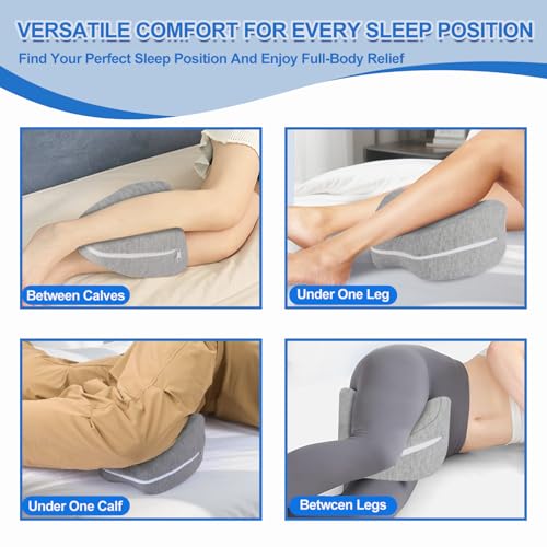 Memory Foam Knee Pillow for Side Sleepers - Ergonomic Leg Support