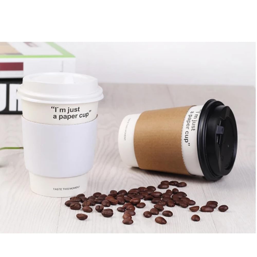 EchoDone 8 oz Disposable Coffee Cup Sleeves for Hot Drinks Paper Corrugated Cup Jackets 200 Count (Without Cups)
