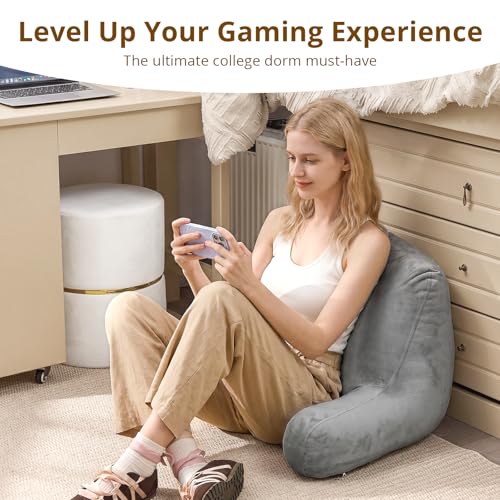 Sasttie 18" Reading Pillow for Bed with Arms - Backrest Support Cushion