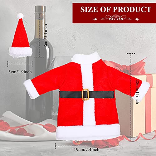 Irenare 8Pcs Santa Wine Bottle Covers & Hats Set – Christmas Bottle Decorations