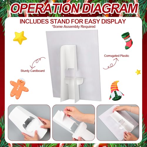 Briwooody Christmas Photo Booth Sign with Stand – Retro Background Prop (Variation: Christmas)