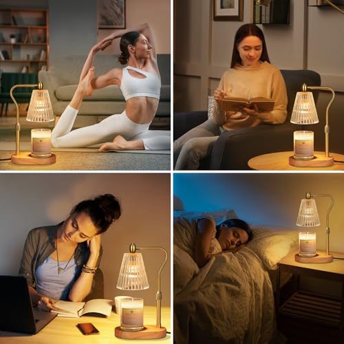 Candle Warmer Lamp with Timer & Adjustable Height - Electric Wax Melt Warmer for Scented Candles