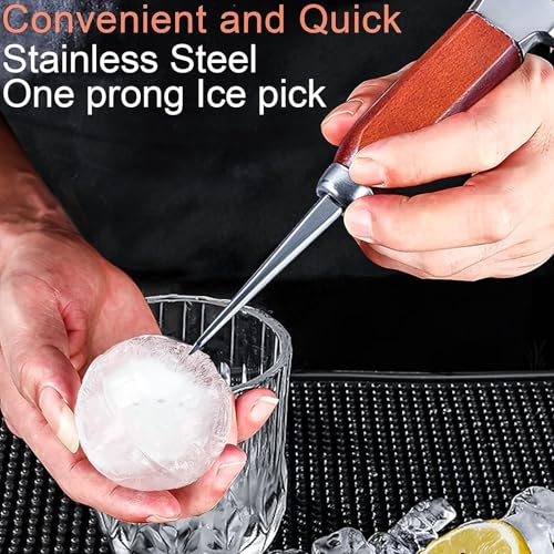 Anvil Ice Pick Stainless Steel Ice Crusher with Wood Handle - Professional Bar Tool