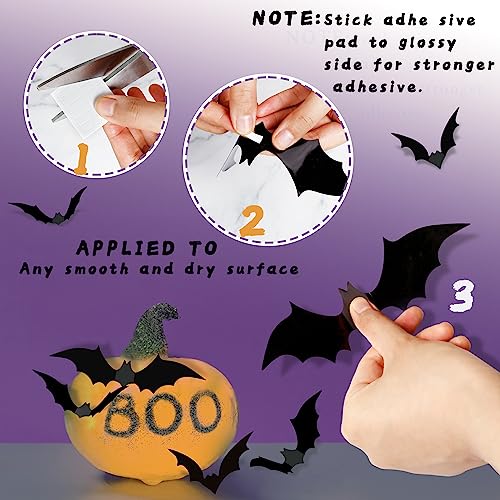 140 PCS 3D Bat Wall Decorations - Halloween PVC Stickers