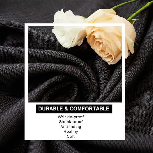 Black Fringed Rectangle Tablecloth 55x120 Inches for Dining & Events - Midsummer Breeze