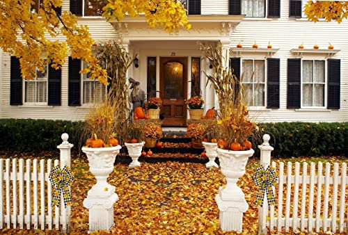 2-Pack Fall Wreath Bows - Black & White Buffalo Plaid Decor for Front Door