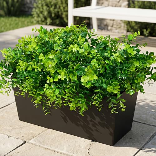 UV Resistant Artificial Outdoor Eucalyptus Plants - 12 Bundles Faux Greenery