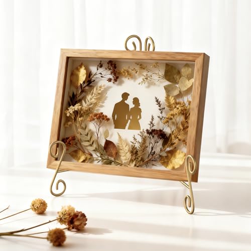 12-Inch Gold Decorative Metal Easel Stand for Plates, Frames, and Books