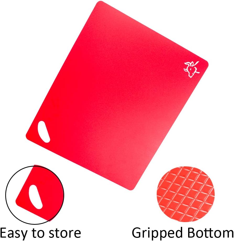 Skiennix Flexible Cutting Board Set - Easy-Grip Colored Mats for Cooking | Set of 4