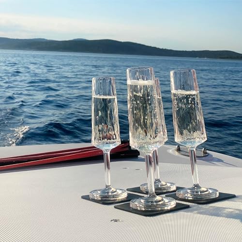 Magnetic Sparkling Wine Glasses with Nano Gel Pads - Set of 2