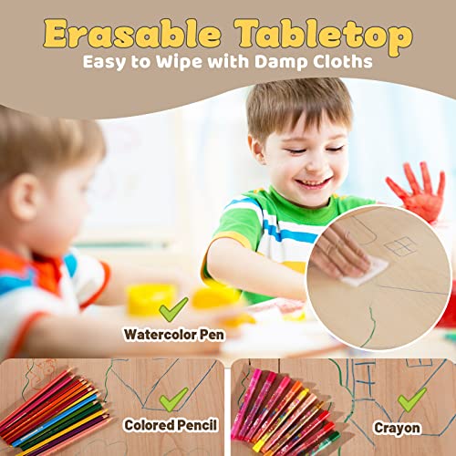 Adjustable Kids Table and 2 Chairs Set for Arts, Crafts, and Play - Gray