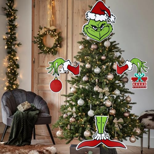 Festive Christmas Tree Topper Cutout Ornaments - Holiday Home Decor
