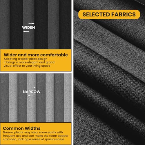 Blackout Room Divider Curtain with Flexible Ceiling Track System