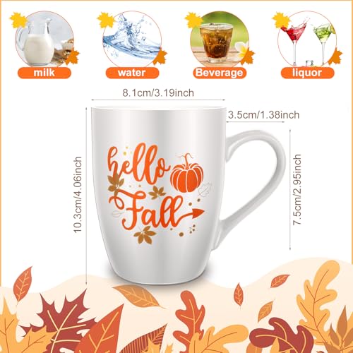 Funtery 4 Pcs Thanksgiving Coffee Mugs Fall Autumn Pumpkins Cups