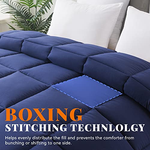 All Season Down Alternative Comforter - Reversible Blue/Grey Full Duvet Insert