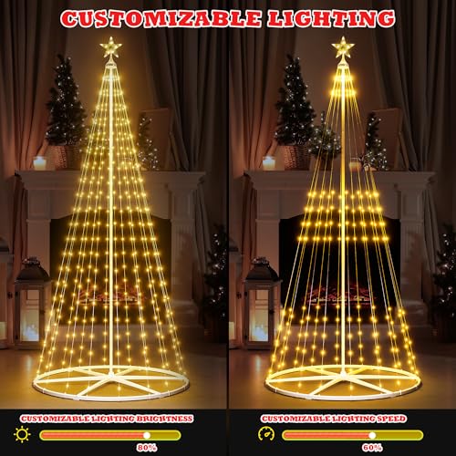 7.5FT Multicolor Smart LED Christmas Cone Tree with Music Sync Remote & App Control