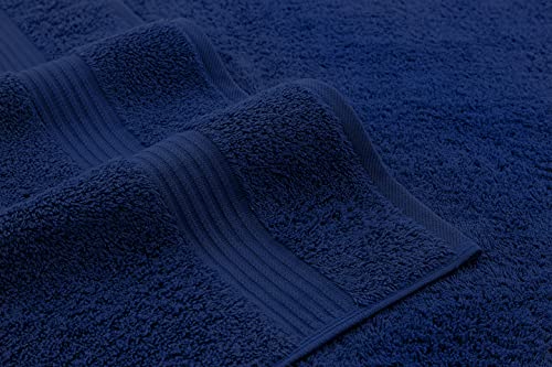 American Veteran Turkish Hand Towels Set of 4 Navy Blue Cotton