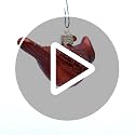 Northern Cardinal Blown Glass Christmas Ornament - Hand-Painted Tree Decor
