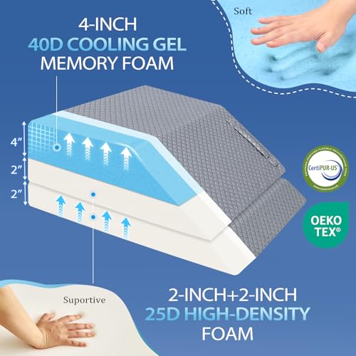 Height Adjustable Memory Foam Wedge Leg Pillow for Elevation