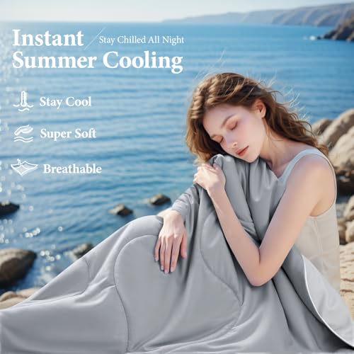 Cooling Comforter King Size - Breathable Soft Blanket for Hot Sleepers