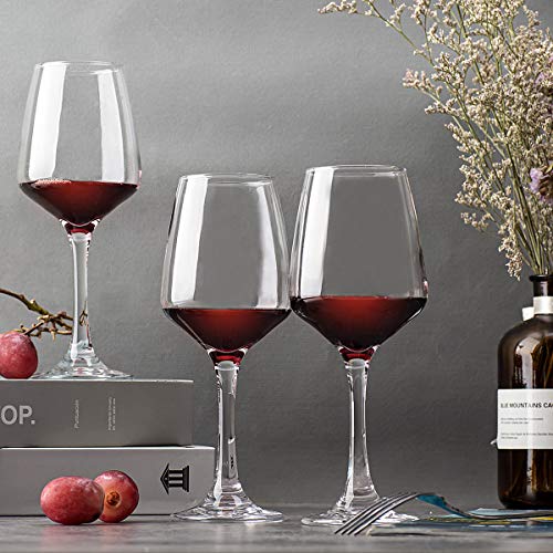 C CREST 12oz Wine Glasses Set of 8 - Lead-Free, Clear, Durable Stemware