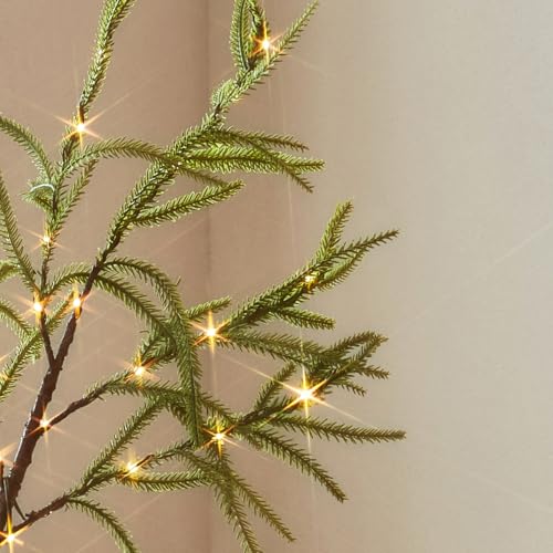 4ft Lighted Norfolk Pine Tree with 180 LED Fairy Lights - Indoor Outdoor Holiday Decor (BAOLITVINE)
