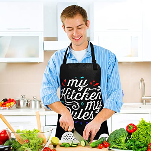 Adjustable Waterproof Kitchen Apron with 2 Pockets for Cooking