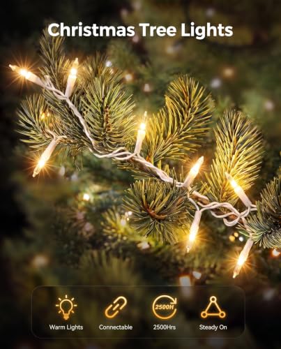 Brightown Outdoor Christmas Lights 100 Count 20Ft Incandescent String Lights