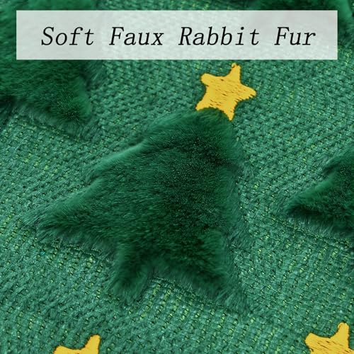 Aolime B Christmas Pillow Covers 18x18 inch Set of 2 Dark Green Embroidered Holiday Decor