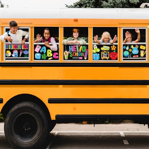 Back to School Window Clings Stickers - 90PCS Double-Sided Decor