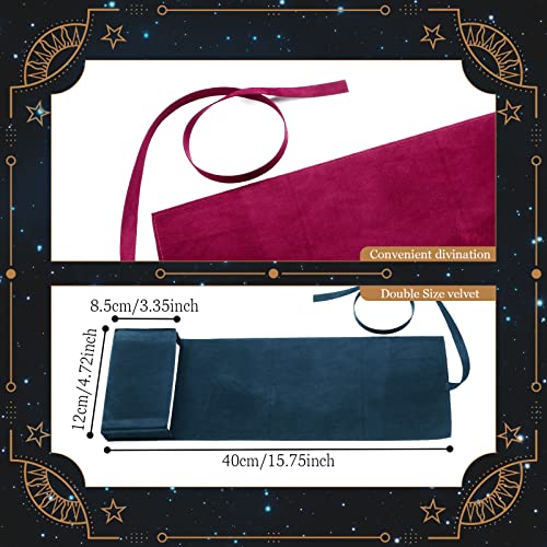 2 Pieces Velvet Tarot Card Pouch Wrap and Deck Storage Holder