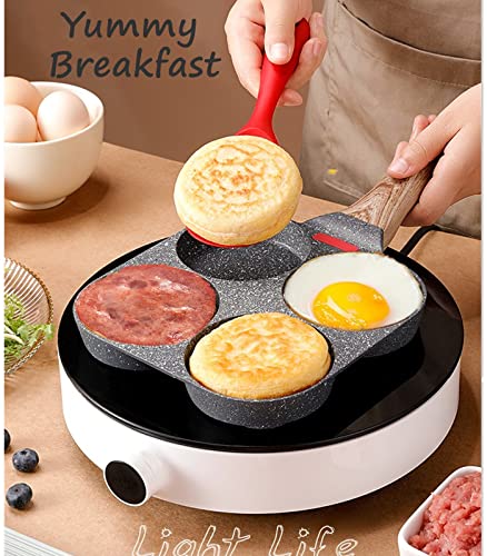 4-Cup Nonstick Granite Egg Frying Pan for Induction and Gas Stoves
