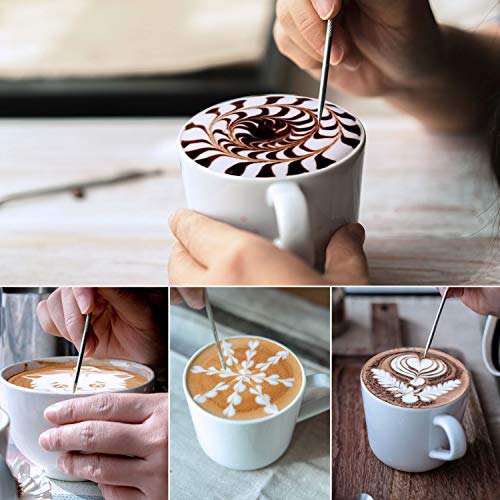 Stainless Steel Milk Frothing Pitcher with Latte Art Pen - 12oz Milk Jug