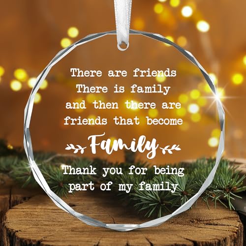 AXIARA Friend Christmas Ornament - Glass Bestie Gift for Women & Men, Variation: Friend Family