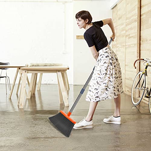 Kelamayi Upgraded Broom and Dustpan Set with Long Handle and Self-Cleaning Teeth