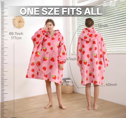 Oversized Wearable Blanket Hoodie with Sherpa Lining