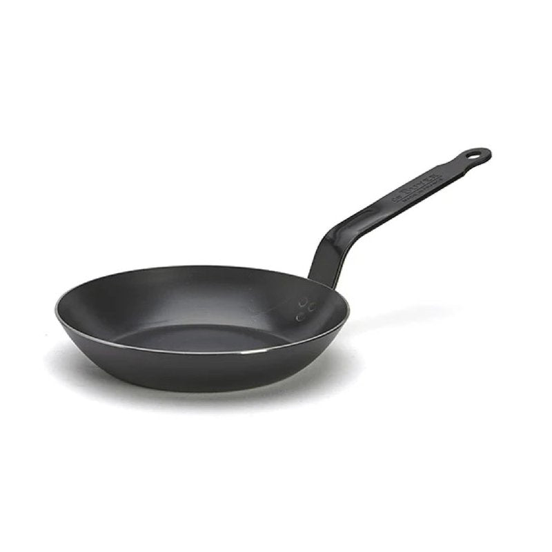 de Buyer - Blue Carbon Steel Fry Pan 2mm Thick - 8” Diameter, 5.5” Cooking Surface - Oven Safe - Naturally Non-Stick Finish - Made in France