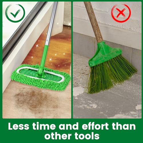 Reusable Microfiber Mop Pads - 6 Pack Wet & Dry Refills for 10-12 Inch Mops