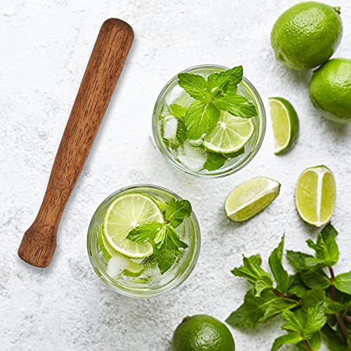 Wooden Cocktail Muddler - Food-Safe Walnut Bar Tool for Mojito & More