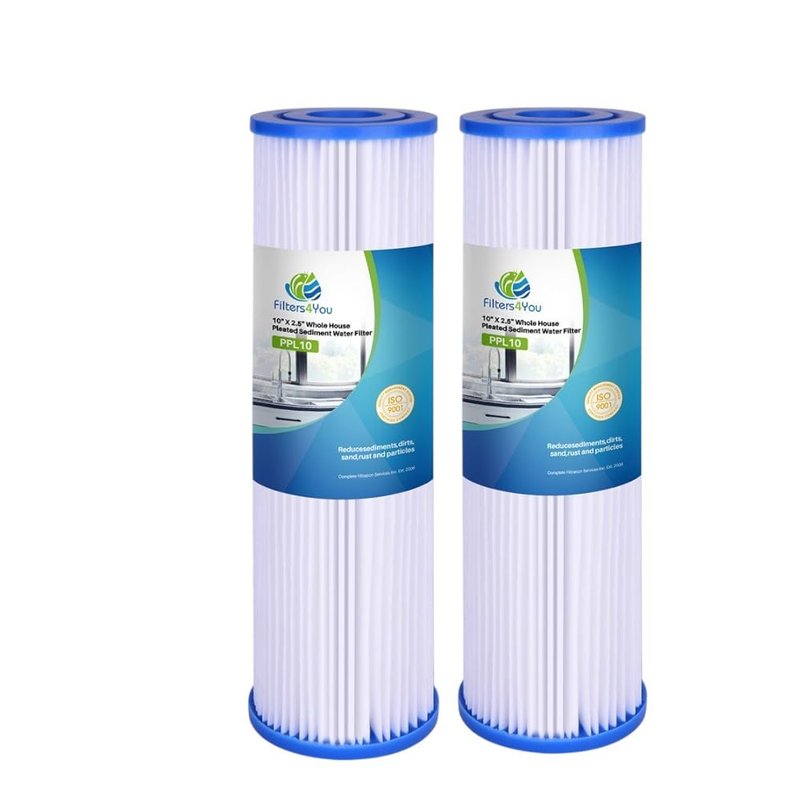 CFS – Pleated Water Filter Cartridges Compatible with 0.35 Sub-micron Post-Filter Whole House Systems – 0.35 Micron Replacement Filter – Removes Bad Taste – 2 Pack