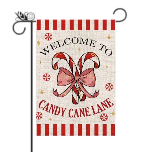 GPGHE Christmas Garden Flag 12.5x18 Inch Double Sided Holiday Decor for Yard & Garden