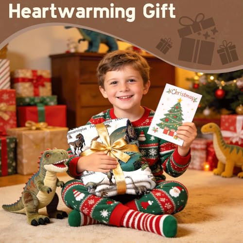 Aniruddha Dinosaur Blanket for Kids - Queen Size 60x80 Inches, Dinosaur Gifts for Boys & Girls