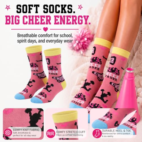 Cheerleader Gift Set: 60x50 Inch Throw Blanket & Fun Cheer Socks (2 Pcs) - Just Girls Who Likes Cheer