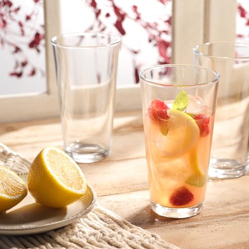 Set of 10 Clear 16oz Stackable Drinking Glasses - Home Essentials & Beyond