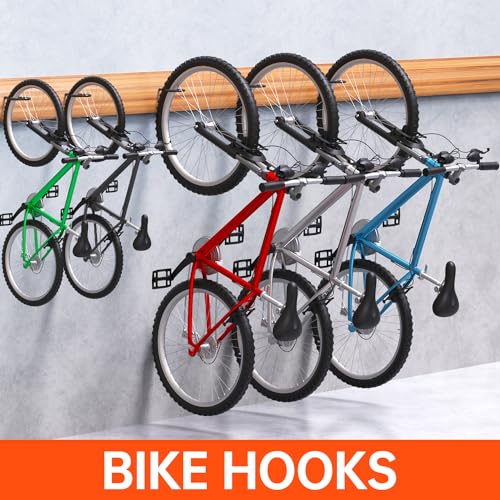 8-Pack Heavy Duty 6-Inch Bike Hooks for Garage Wall and Ceiling Storage