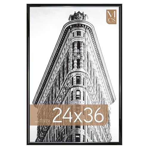 24x36 Poster Frame - Black High-Gloss Wall Picture & Art Print Frame